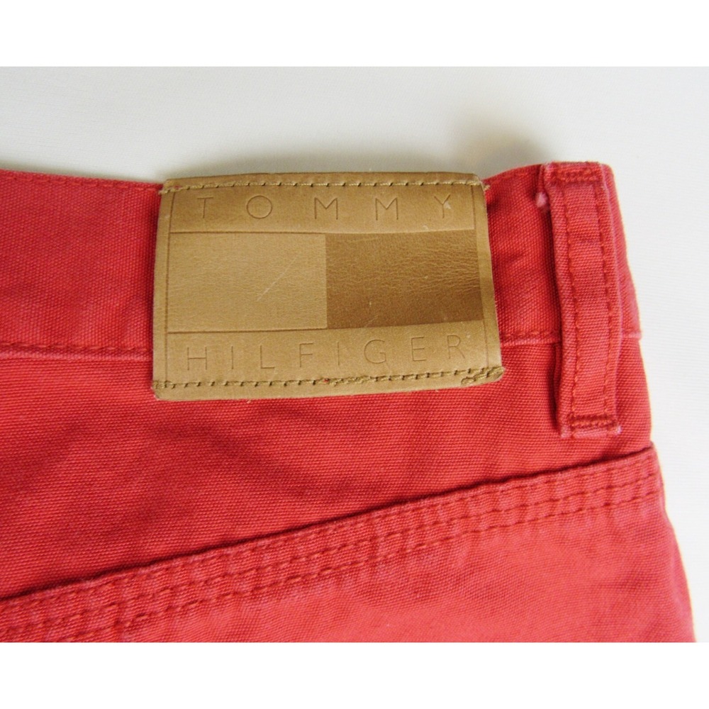 VTG Tommy Hilfiger Jeans Carpenter Capri Red High Rise Women's Size 10 - Picture 7 of 10